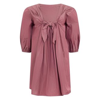 Alberta Ferretti Kleedjes, Dames, Roze, S, Polyester, Jurk met pofmouwen