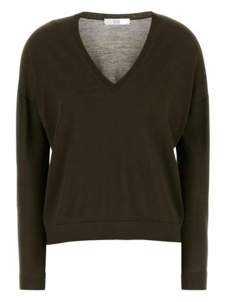 Co Maglione in cashmere con scollo a V - Verde