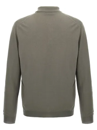 Zanone Wool Knit Polo Shirt - Grey
