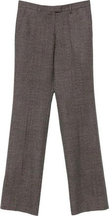 Etro Check Straight Broeken - Dames - Straight fit broeken - Grijs - S - Wol - Broeken