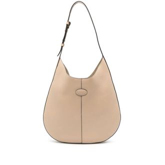 Tod's Tods, Shoulder Bags, female, Beige, Size: ONE SIZE Beige Shoulder Bag with Removable Pouch