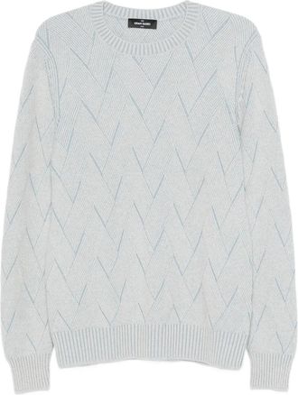 Gran Sasso Maglione girocollo con motivo chevron - Blu