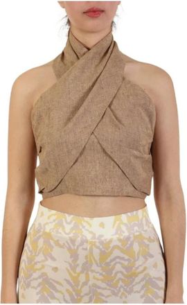 Marella Sleeveless Top - Dames - Tops zonder mouwen - Beige - S - Tops