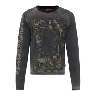 Diesel Long Sleeve Tops, male, Gray, Size: 2XL T-Jori-A T-shirt