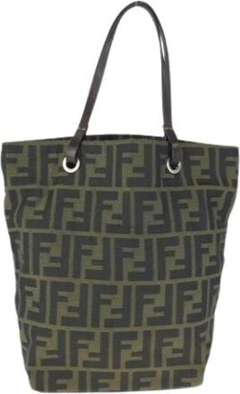 Fendi Pre-owned Tote Bags, female, Brown, Size: ONE SIZE Pre-owned Vintage Nylon Tote Bag