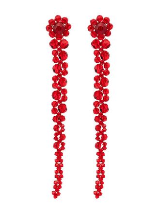 Simone Rocha Orecchini pendenti Drip con cristalli - Rosso