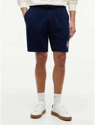 Tommy Hilfiger Mens Regular Fit Wavy Flag Logo Sweatshort - Light Navy - XL