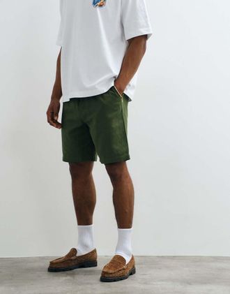 B&eacute;lier Pantaloncini in misto lino verde oliva