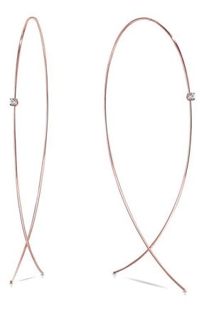 Lana Jewelry 14K Gold Large Upside Down Diamond Hoop Earrings in Rose Gold at Nordstrom