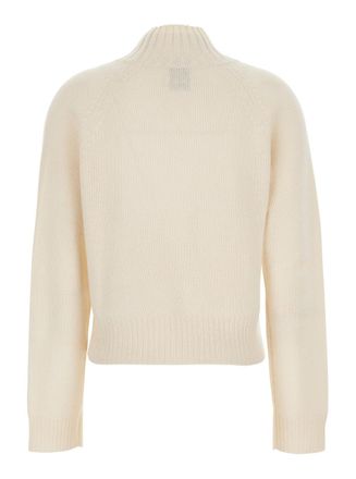 Allude Womens White High Neck Cashmere Jumper Tops Top