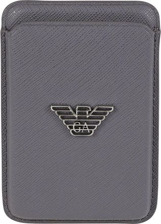 Emporio Armani Logo Plaque Telefoonhoesje - Heren - Telefoonaccessoires - Grijs - ONE Size - Accessoires