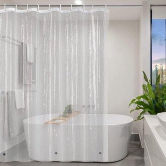 No Brand Cortina De Ducha Transparente, 120x200cm, Estilo Estrecho, 120cm De Ancho, Impermeable, Con Dobladillo Magn&eacute;tico, 120cm De Ancho X 200cm De Alto