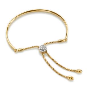 Monica Vinader Fiji Diamond Toggle Bracelet, Gold Vermeil on Silver