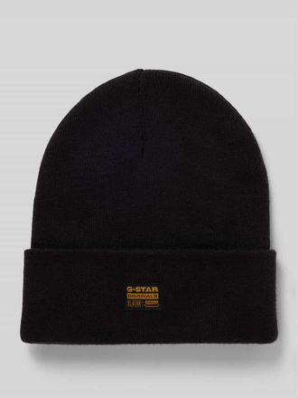 G-Star Beanie mit Label-Patch Modell Effo in Black, Gr&ouml;&szlig;e 1