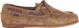 Sebago Brown Suede Lace-Up Flat Loafers