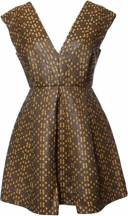 Matthew Williamson Ocher/Black woven dress in size UK10/M