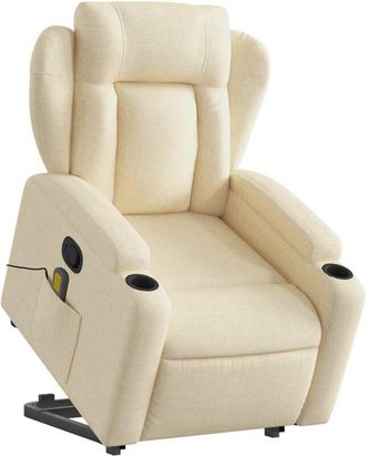 vidaXL Vidaxl - Silla de masaje reclinable de pie de tela color crema