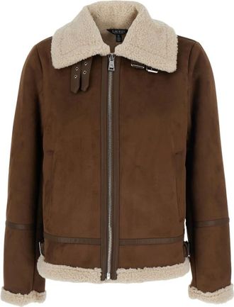 Ralph Lauren Giacca in Finta Pelle Scamosciata con Fibbia - - Jackets - Donna - Marrone - XS