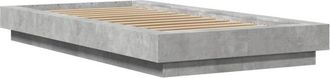 vidaXL Estructura Cama Con Luces Led Madera Gris Hormig&oacute;n 100x200 Cm Vidaxl