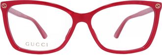 Gucci Demo Rectangular Ladies Eyeglasses GG0025O 004 56