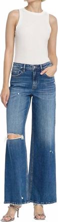 Flying Monkey High Rise Wide Leg Jeans In Blithe