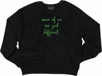 Lingua Franca Womens Some Of Us Are Just Different Crewneck Sweatshirt In Black/green