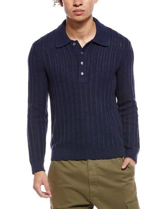 Todd Snyder Todd Snyder Night Cap Linen-Blend Polo Sweater