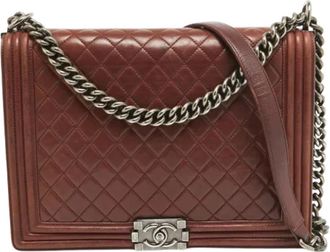 Chanel Pre-owned Leather chanel-bags - Dames - Vintage Schoudertas - Rood - ONE Size - Leer - Vintage