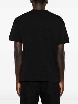 Palm Angels Logo-Embroidered Crew Neck T-shirt - Black