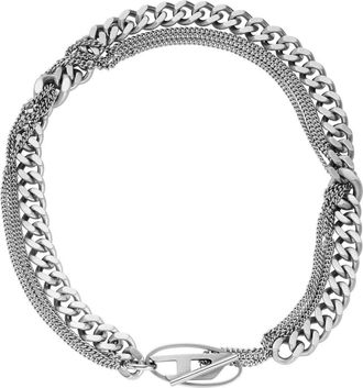 Diesel Oval D Toggle Chain Necklace in Silver at Nordstrom