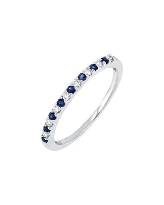 Bony Levy El Mar 18K 0.25 Ct. Tw. Diamond & 8 Sapphire Stackable Ring