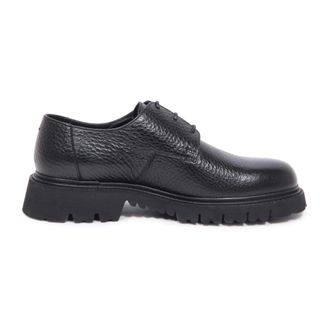 Doucal's Italiaanse leren veterschoenen - Heren - Veterschoenen - Zwart - 45 EU - Leer - Schoenen