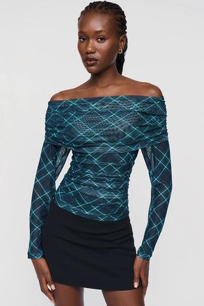 Maeve Aleda Mesh Off-Shoulder Top by Maeve