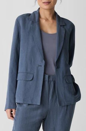Eileen Fisher Organic Linen & Silk Blazer in Eclipse at Nordstrom Rack, Size Xx-Small