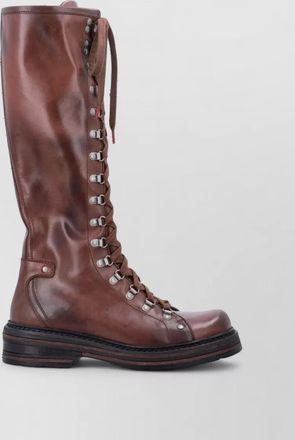 Miu Miu leather lace-up ankle boots