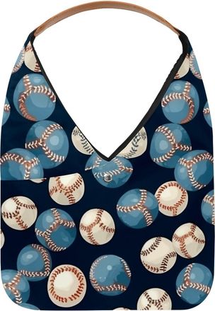 Generic Baseball Ball Background Reusable Lightweight Grocery Bags - Foldable Into Compact Pouch, Washable & Sturdy, Multipurpose for Shopping and Travel