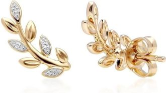 Gemondo White Diamond 9ct Yellow Gold Olead Collection Stud Earrings One Size