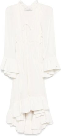 Lanvin Abito lungo con ruches - Bianco