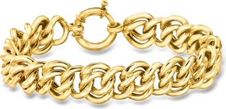 Ross-Simons 18kt Gold Over Sterling Double-Curb Link Bracelet