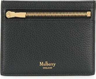 Mulberry Zwarte leren rits kaarthouder - Dames - Portefeuilles - Zwart - ONE Size - Accessoires