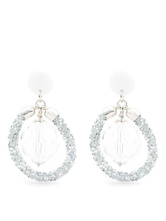Amir Slama glittered drop earrings - Silver