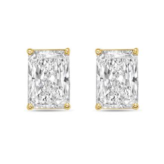 Diana M. Jewels 14Kt Yellow Gold 2.00 cts Lab Grown Radiant Cut Diamond Studs