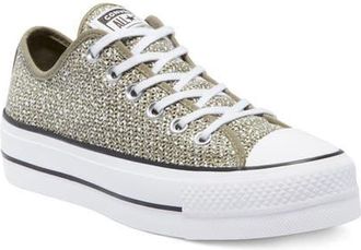 Converse Chuck Taylor All Star Open Platform Low Top Sneaker in Light Field Surplus/White at Nordstrom, Size 9.5
