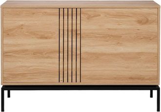 DRAWER Aparador de 2 puertas de madera y metal L120cm - Madera clara