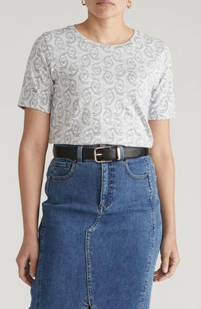 Universal Standard Light as Air Tee Rex T-Shirt in Faded Black/white Vine Print at Nordstrom, Size 4X-Large