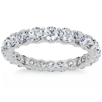 Pompeii3 2 Ct Lab Grown Diamond Eternity Ring Womens Wedding Band 14k White Gold