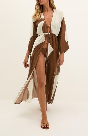 Vix Balance Yumi Long Sleeve Cover-Up in Multi at Nordstrom, Size Medium