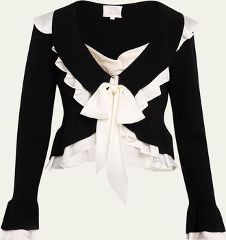 Cinq &agrave; Sept Melinda Ruffled Tie-Front Cardigan
