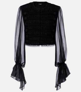 Balmain Silk-trimmed boucle jacket