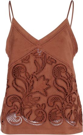 Ermanno Scervino Sleeveless Tops, female, Brown, Size: XS Top